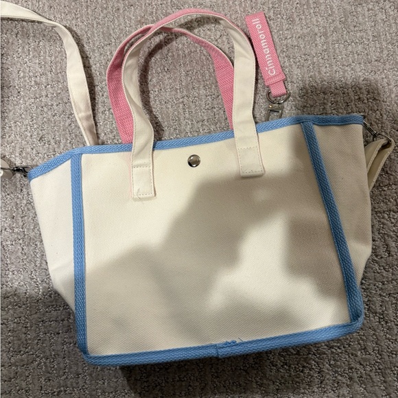 Sanrio Cinnamoroll 2way Purse Bag Handbag White Canvas Adjustable Japan Kitty - Picture 4 of 5